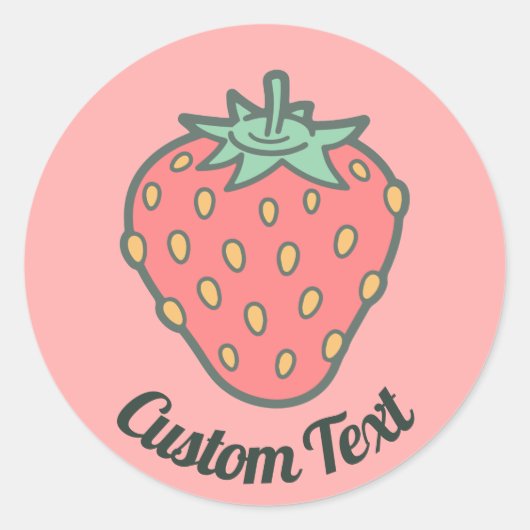 いちごアイコン ラウンドシール (正面)