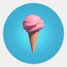 いちごアイスクラシッククリーム丸ステッカー ラウンドシール