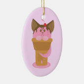 いちごアイスクリームキャット セラミックオーナメント (右)