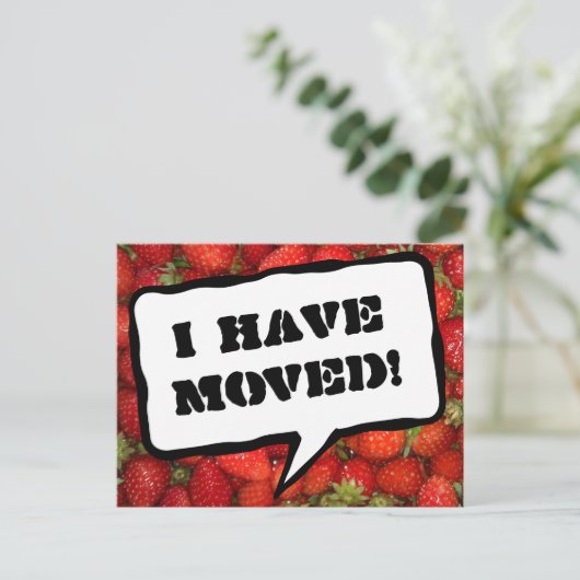 いちごイメージ付き住所はがきの変更 案内ポストカード (スタンド正面)