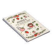 いちごウサギ感謝ジャーナルパーソナライズされた ノートブック (右側)