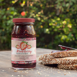 いちごエレガントジャムクラシックラウンドステッカー 長方形シール