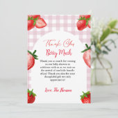 いちごエレガント赤ちゃんシャワーサンキューカード 案内状 (スタンド正面)