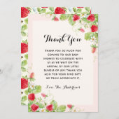 いちごエレガント赤ちゃんシャワー サンキューカード (正面/裏面)