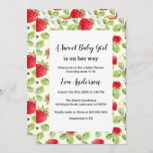 いちごエレガント赤ちゃんシャワー 招待状 (正面/裏面)