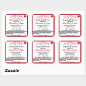 いちごオーガニックジャム自家製の名前 スクエアシール (シート)