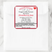 いちごオーガニックジャム自家製の名前 スクエアシール (バッグ)