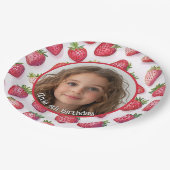 いちごカスタムの写真と名前紙プレート ペーパープレート (アングル)
