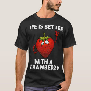いちごカッコいい女子男性へフルーツいちごB Tシャツ