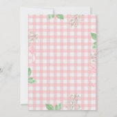 いちごカップケーキフレームプレイドベビーシャワー 招待状 (裏面)