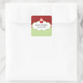 いちごカップケーキベーカリーケーキボックスシール スクエアシール (バッグ)