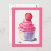 いちごカップケーキポストカード ポストカード (正面/裏面)