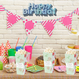 いちごカラフルと緑のストライプ誕生日 フェイバーボックス