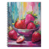 いちごカラフルモダン抽象芸術絵を描の ノートブック (正面)