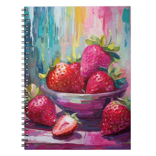 いちごカラフルモダン抽象芸術絵を描の ノートブック (正面)