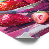いちごカラフルモダン抽象芸術絵を描の ポスター (角)