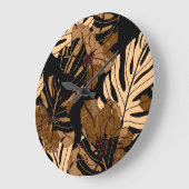 いちごカラフル:水彩ピンクエンドウ ラージ壁時計 (傾斜)