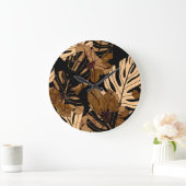 いちごカラフル:水彩ピンクエンドウ ラージ壁時計 (ホーム)