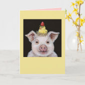 いちごカードでピグピグピグピッとピッと鳴る カード (黄色い花)