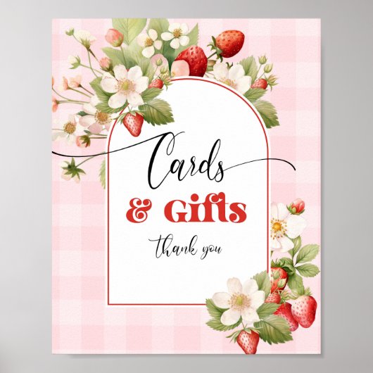 いちごカードとギフト ポスター (正面)