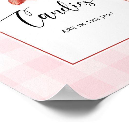 いちごキャンディの赤ちゃんシャワーゲームの数 ポスター (角)