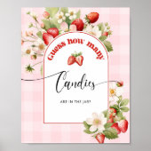 いちごキャンディの赤ちゃんシャワーゲームの数 ポスター (正面)