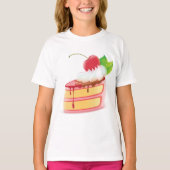 いちごクリームケーキのスライス Tシャツ (正面)