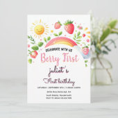 いちごクールのベリー1位パーティー誕生日 招待状 (スタンド正面)