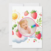 いちごクールのベリー1位パーティー誕生日 招待状 (裏面)