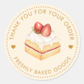 いちごサンクスビジネスステッカー ラウンドシール (正面)