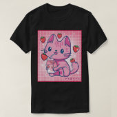 いちごシェイクストロベリーミルクキャットかわいい寧子G Tシャツ (デザイン正面)