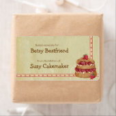 いちごショートケーキラパーソナライズされたベル ラベル (インサイチュ)