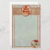 いちごショートケーキ及びカップケーキ文房具 便箋 (正面/裏面)