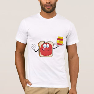 いちごジャムのトーストの漫画キャラクター Tシャツ