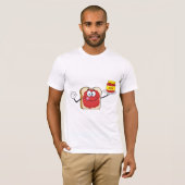 いちごジャムのトーストの漫画キャラクター Tシャツ (正面フル)