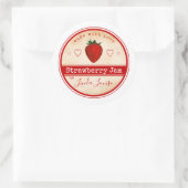 いちごジャムラベル クラシック丸型ステッカー ラウンドシール (バッグ)