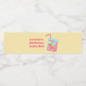 いちごジュースの箱の誕生日パーティー ペットボトルラベル (シングルラベル)