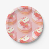 いちごタルトのイラスト ペーパープレート (正面)