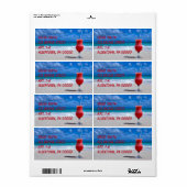 いちごダイキリの熱帯穿孔器のカリブのビーチ ラベル (フルシート)