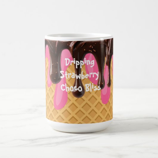いちごチョコのアイスクリームが滴る幸せ コーヒーマグカップ (中央)