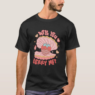 いちごチョコレートヴァレンにベリーを入れおもしろいてほしい Tシャツ