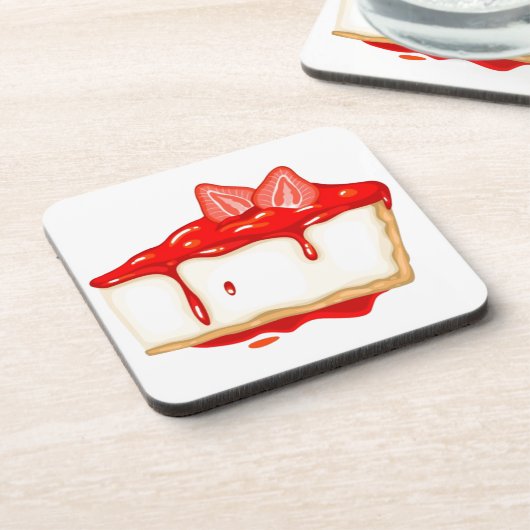 いちごチーズケーキおいしいケーキ コースター (左側)
