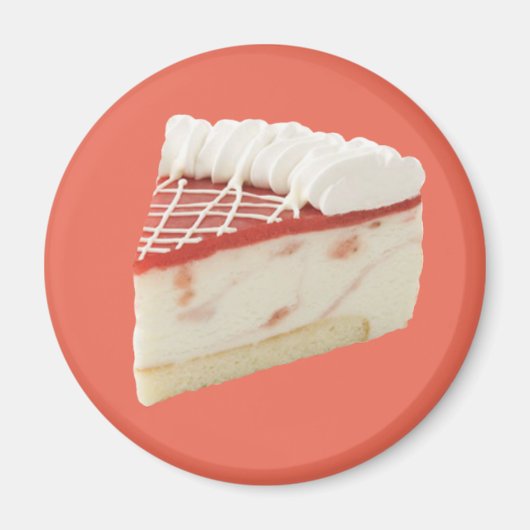 いちごチーズケーキのスライス マグネット (正面)