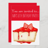 いちごチーズケーキガールかトゥイーンバースデーパーティー 招待状 (正面/裏面)