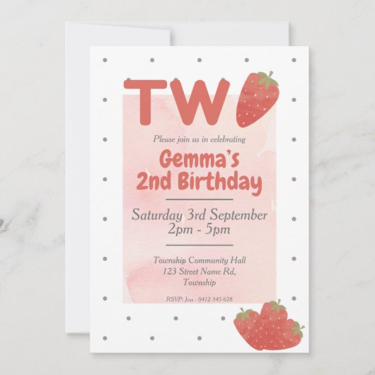 いちごドット TWO  2 招待状 (正面)