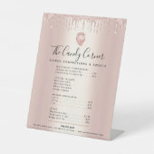 いちごバラ金ゴールドグリッタードリップメニュー価格表 台座サイン (正面)