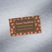 いちごパターンかわいらしい果物屋かベーカリー マグネット名刺 (インサイチュ)