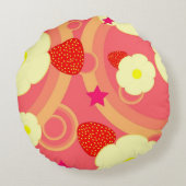 いちごパターン2 ラウンドクッション (裏面)