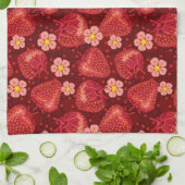 いちごパターン2 2 キッチンタオル (折り畳み)