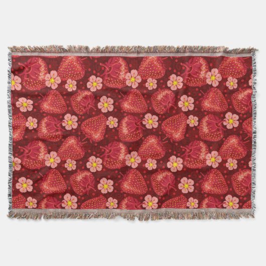 いちごパターン2 2 スローブランケット (正面)
